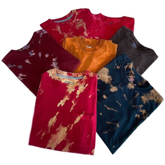 🆕Reverse Tie Dye Custom Made Sweet Orange T-shirt - Picture 6 of 8